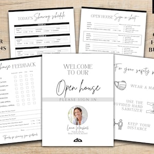 Inlogblad opendeurdag, feedbackformulier opendeurdag onroerend goed, opendeurdagbundel, schema weergeven, Covid-bord opendeurdag onroerend goed
