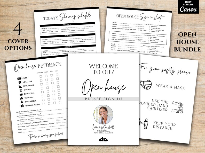 Open House Sign in Sheet, Open House Questionnaire, Open House Feedback Form, Showing Schedule