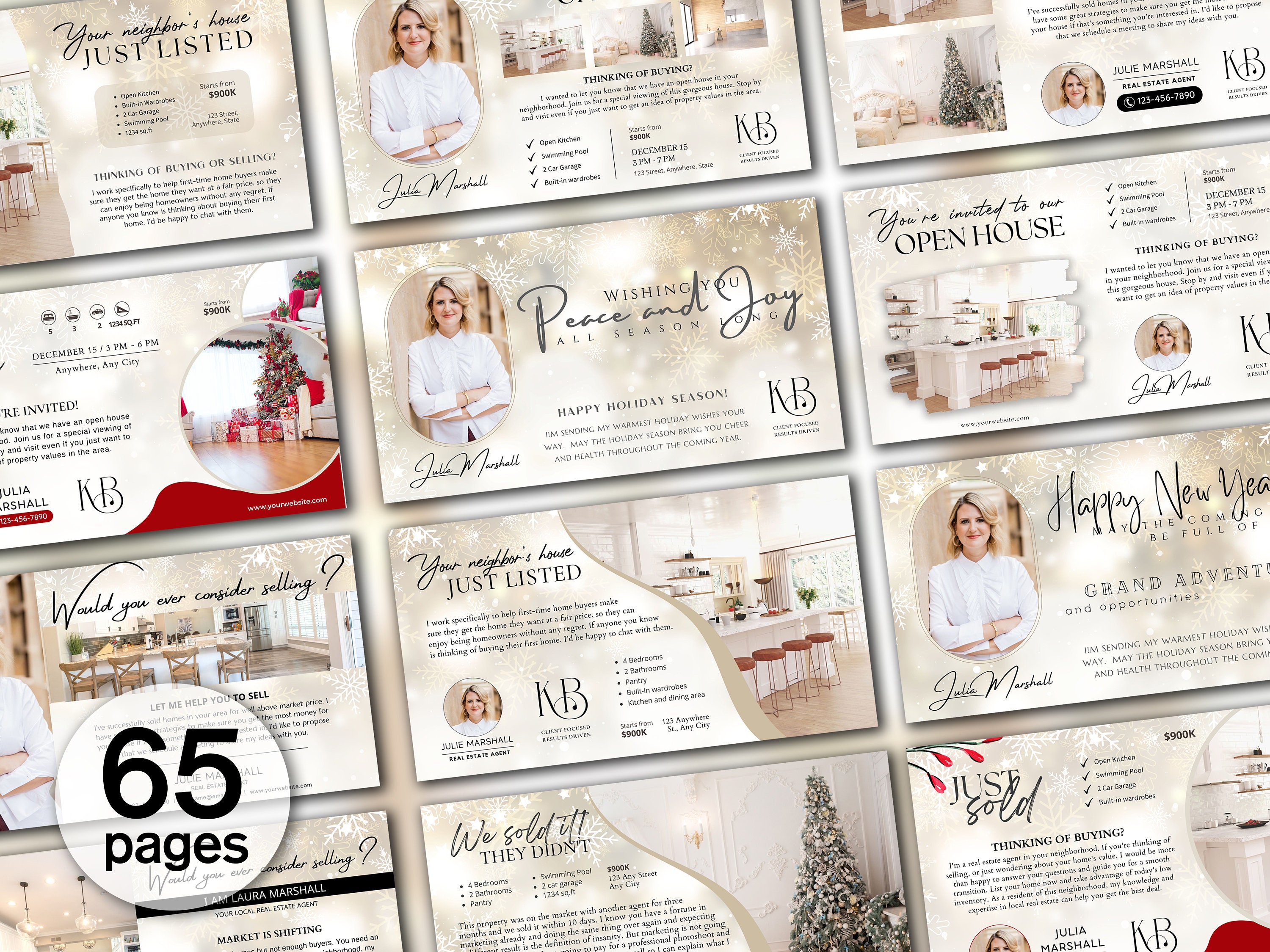 Real Estate Christmas Cards, Realtor Christmas Card, New Year Real