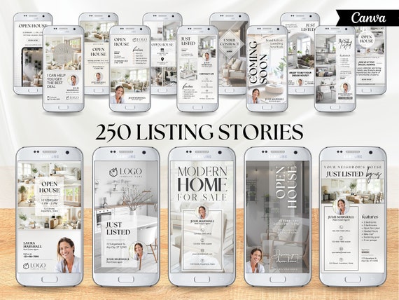 Real Estate Social Media Templates, Real Estate Instagram Stories, Just Listed Stories, Listing IG Stories, Realtor Social Media Marketing