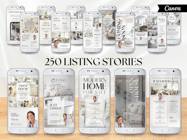 Real Estate Social Media Templates, Real Estate Instagram Stories, Just Listed Stories, Listing IG Stories, Realtor Social Media Marketing image 1