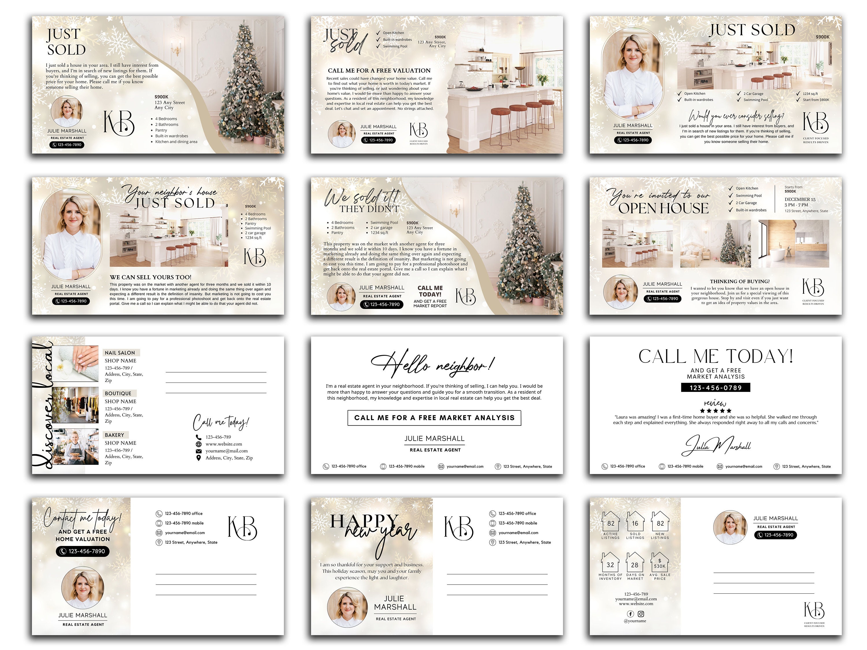 Real Estate Christmas Cards, Realtor Christmas Card, New Year Real