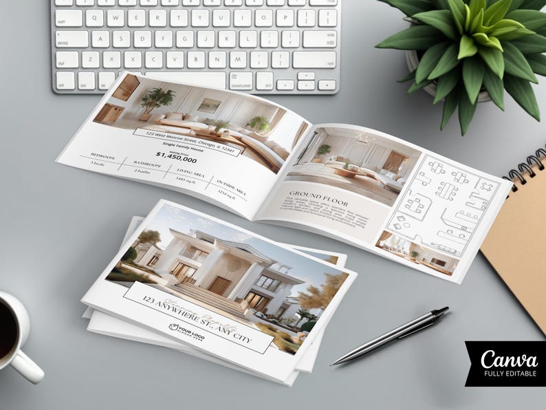Brochura de Imóvel, Modelo de Brochura de Imóveis de Luxo, Flyer Imobiliário, Livreto Imobiliário, Marketing Imobiliário, Brochura de Anúncio imagem 8
