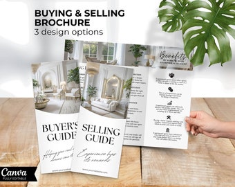 Real Estate Trifold Home Buyers & Sellers Guide Brochure Template, Home Buying Selling Guide Pamphlet, Process Flyer Realtor Marketing Canva