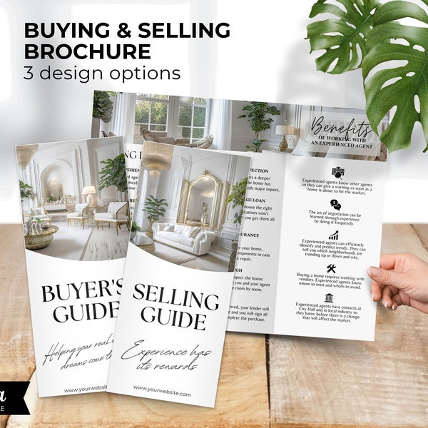 Real Estate Brochure, Seller Buyer Brochure, Buying Selling Guide, Home Buying Selling Process, Realtor Brochure, Trifold Brochure Template