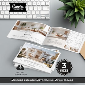 Vastgoedbrochure, sjabloon luxe vastgoedbrochure, vastgoedflyer, vastgoedboekje, vastgoedmarketing, listingbrochure