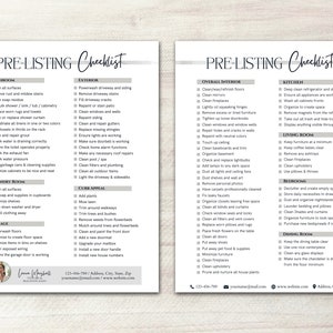 Pre-listing Checklist, Home Seller Checklist, Real Estate Prelisting ...