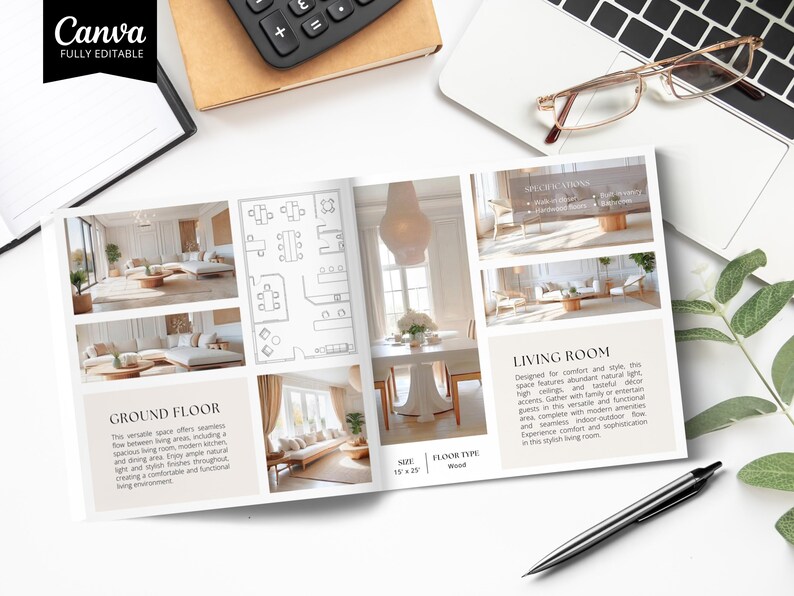 Brochura de Imóvel, Modelo de Brochura de Imóveis de Luxo, Flyer Imobiliário, Livreto Imobiliário, Marketing Imobiliário, Brochura de Anúncio imagem 11
