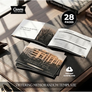 Memorando de Oferta, Plantilla de Folleto de Marketing de Bienes Raíces Comerciales, OM, CMA, Presentación de Folleto de Desarrollo de Condominios para Inversión