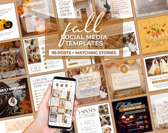Fall Real Estate Social Media Posts November September Real Estate Marketing Fall Realtor Instagram Post & Stories, Thanksgiving, Halloween