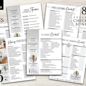 Real Estate Checklist Bundle, Home Seller Checklist, Realtor Marketing, Sellers Packet, Closing, Prelisting, Open House, Moving, Inspection