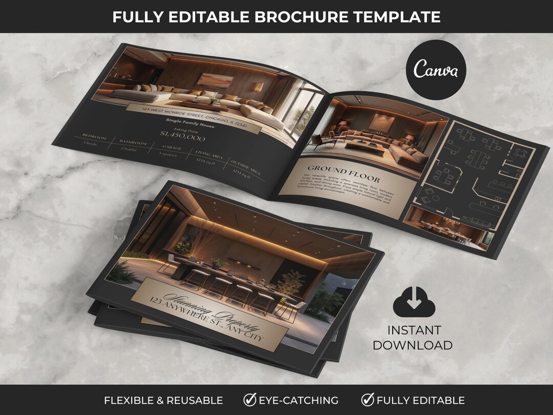 Property Brochure, Luxury Real Estate Brochure, Landscape Property