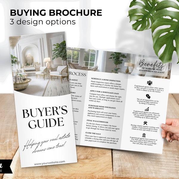 Trifold Buying Brochure, Real Estate Buyer Brochure Template, Home Buying Process, Real Estate Marketin, Home Buying Flyer, Editable, Canva