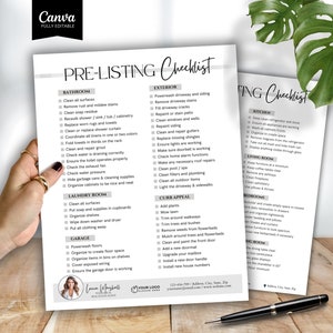 Pre-listing Checklist, Home Seller Checklist, Real Estate Prelisting Template, Real Estate Templates, Realtor Templates, Sellers Agent