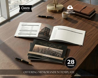 Offering Memorandum Real Estate, Commercial Real Estate Marketing Template, CMA, Commercial Property Management Presentation, Condo Brochure