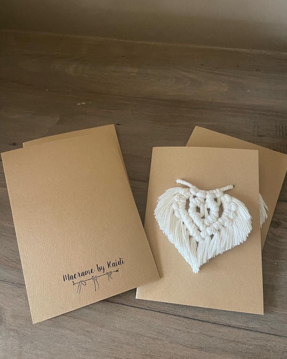 Birthday cards Macrame cards Wedding cards Heart shape cards Reusable