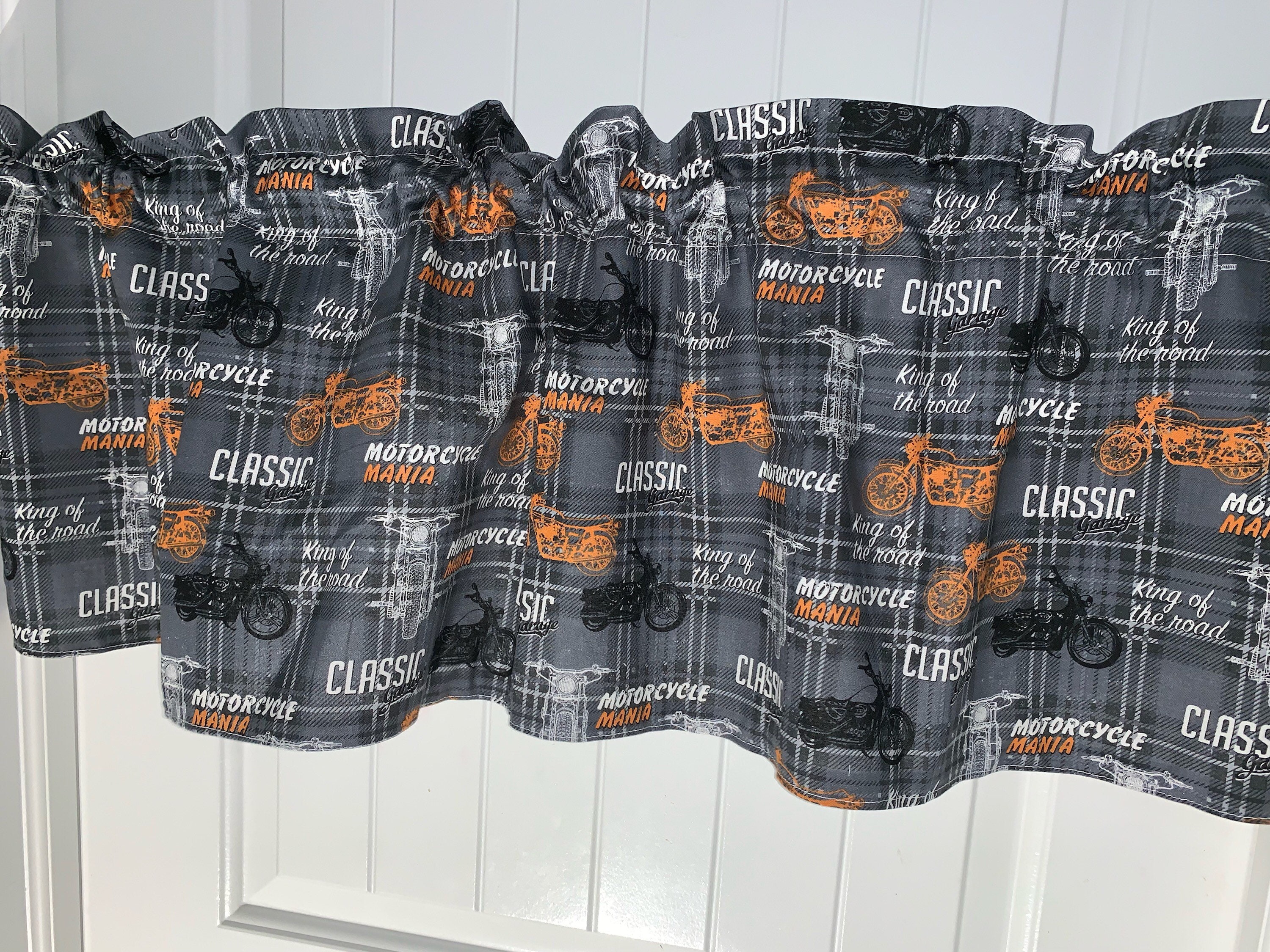 Harley Davidson motorcycle curtain valance Etsy