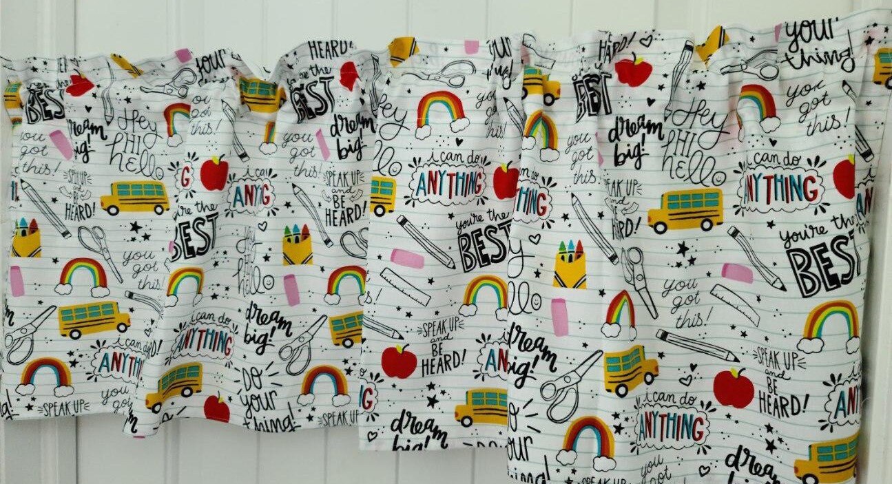 ABC 123 back to school Curtain valance