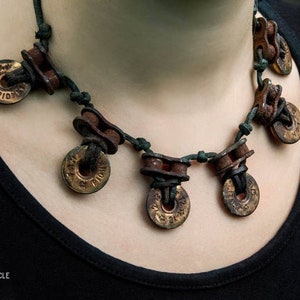 Bullet Shells Fallout Necklace - Post Apocalyptic Jewellery - Boho Necklace - Military Necklace - Steampunk Jewelry - Tribal Ethnic Necklace