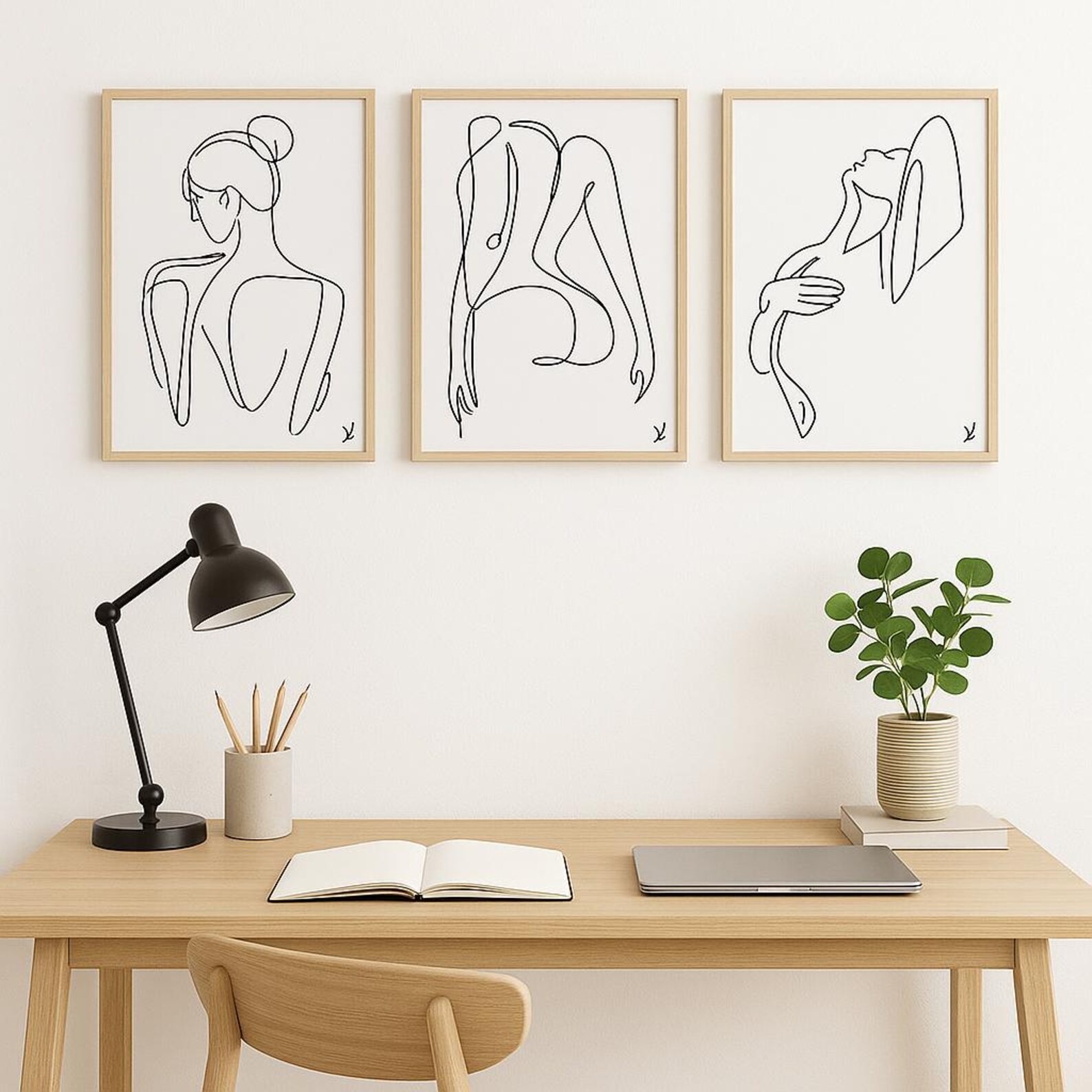 Minimalist Female Line Art Print Set – Hand-drawn A4 Wall Decor - Etsy ...