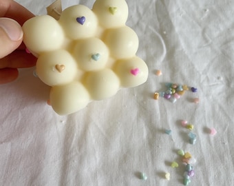 Heart Bubble Candle | Valentine's Cube Candle
