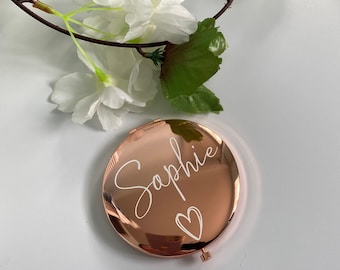 Personalised Mirror | Bridesmaid Proposal Gift | Personalised Pocket Mirror | Bridal Party Gift | Bridesmaid Gift