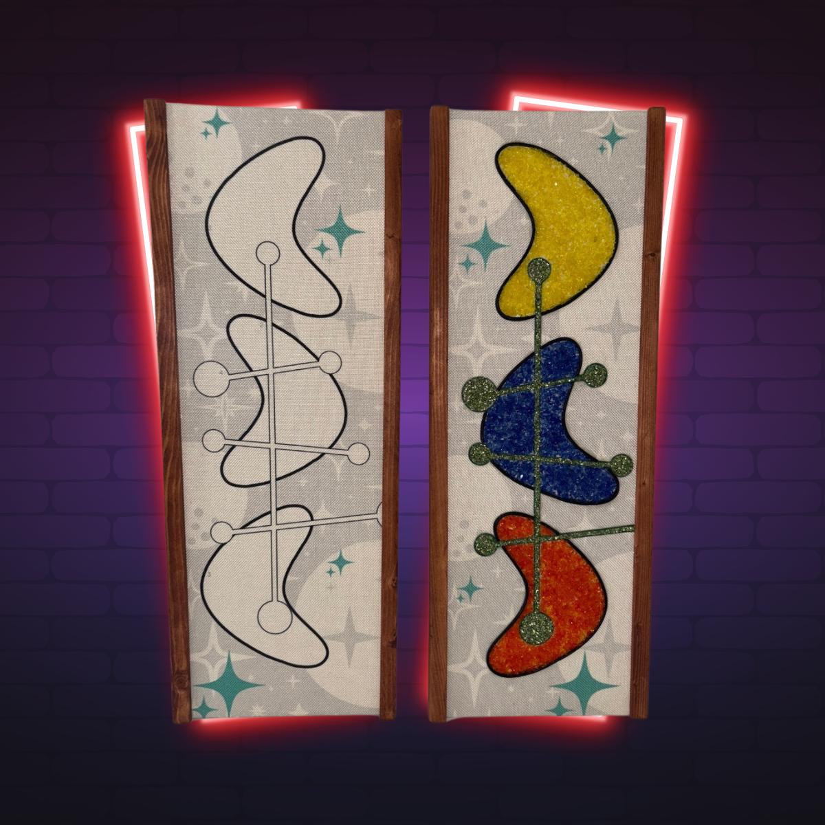 Mid Century Modern Gravel Art Kit: Atomic Boomerang DIY Wall Decor