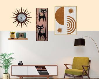 Atomic Cat Gravel Art Kit: Mid-Century Modern DIY Wall Craft