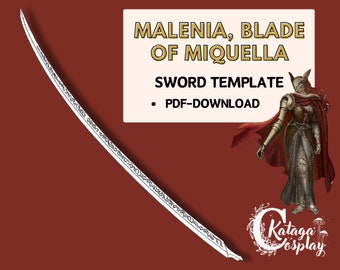Malenia Sword Template Elden Ring Lineart PDF-Download