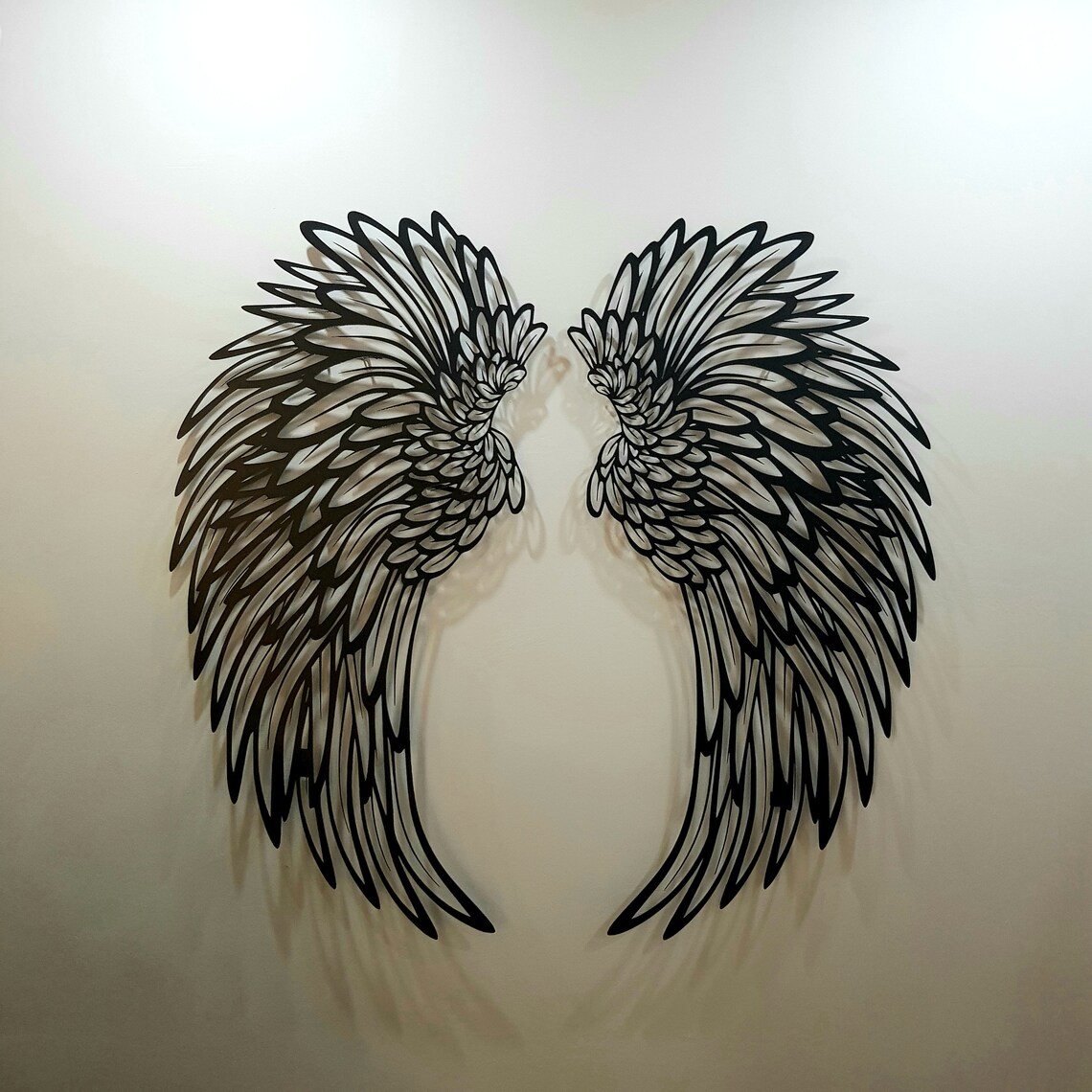 Angel Wings Metal Wall Art with Led Lights Black Angel Wings Etsy