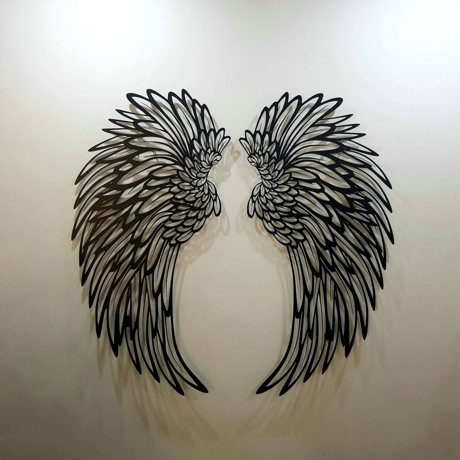 Angel Wings Metal Wall Art With Led Lights Metal Wall Decor Etsy