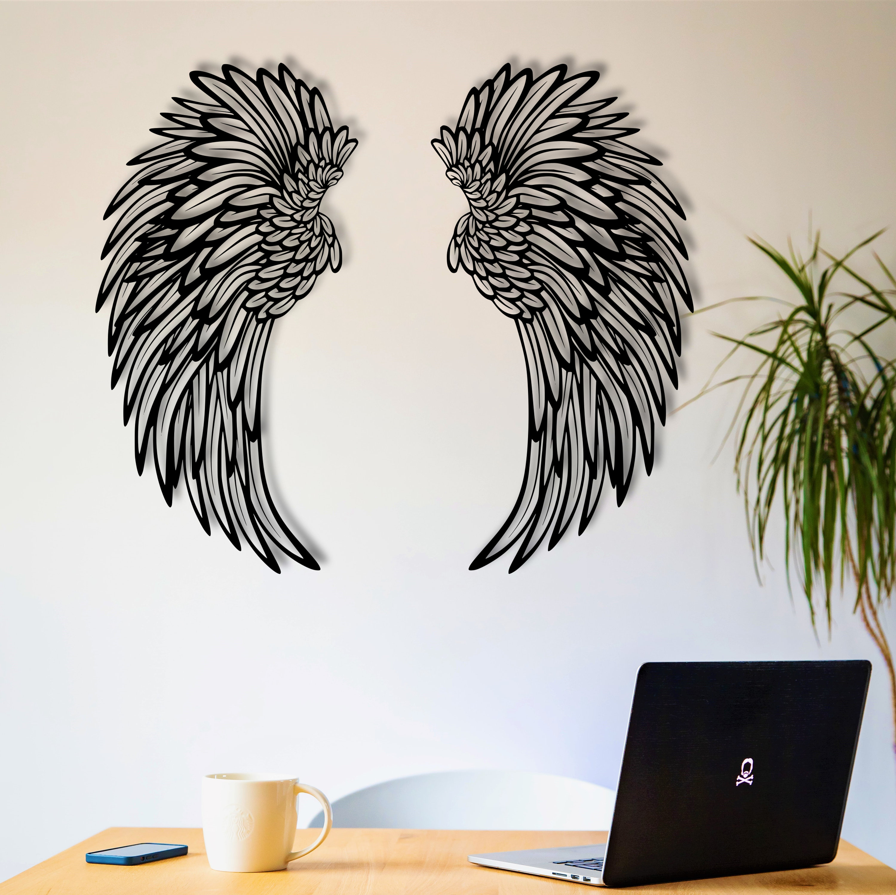 Angel Wings Metal Wall Art With Led Lights Metal Wall Decor Etsy UK