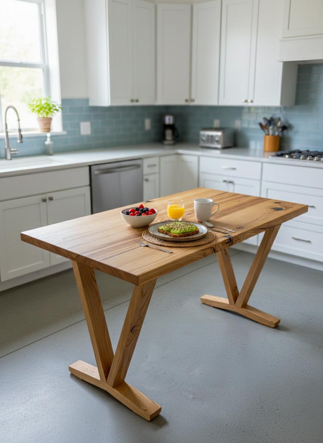 Wooden Kitchen Table, Solid Wood Small Rectangular Dining Table ...