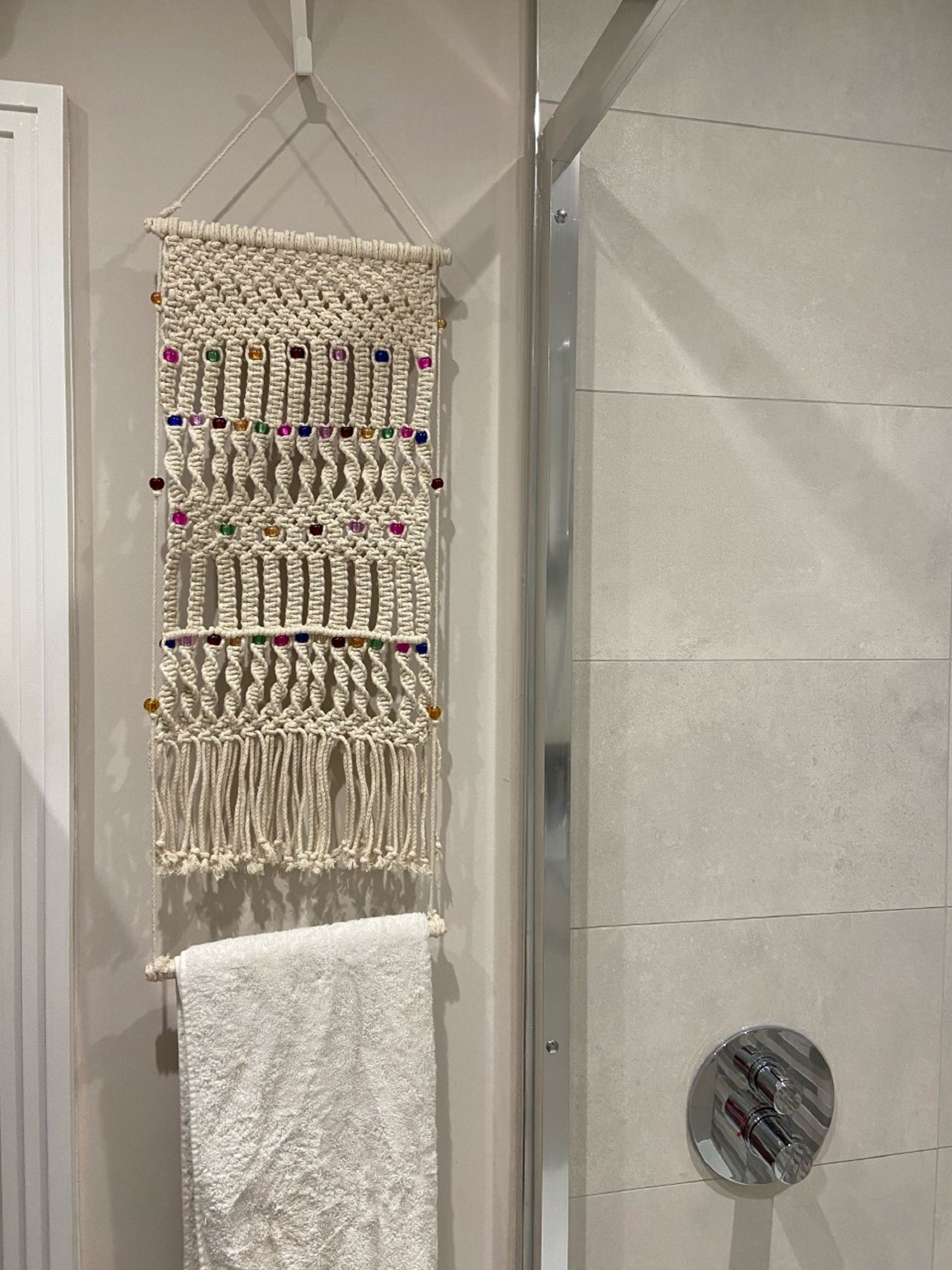 Handmade macrame towel rack Etsy
