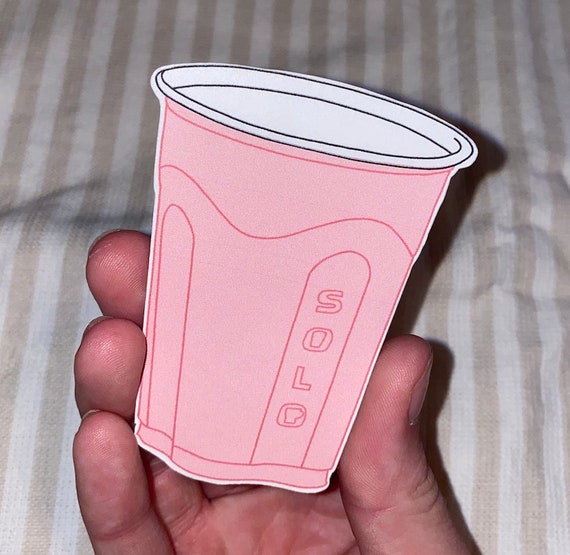 Pink Solo Cup Sticker, Party Sticker, Mini Vinyl Sticker