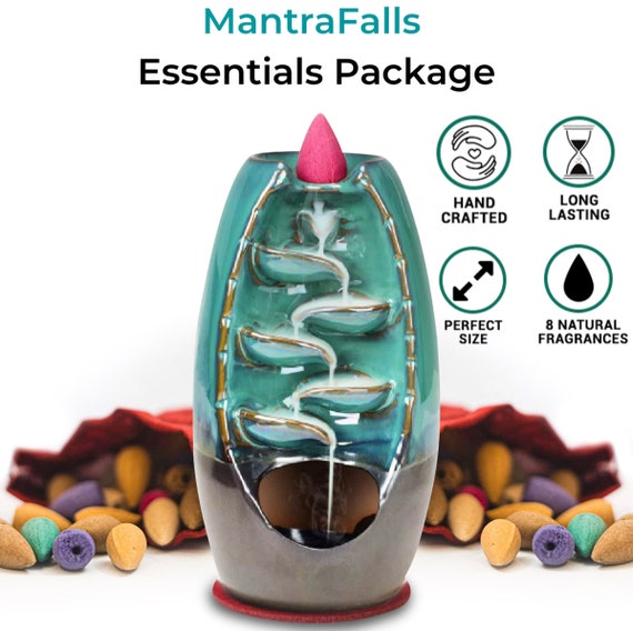 Waterfall Backflow Incense Burner with 150 Cones 50 Sticks Etsy