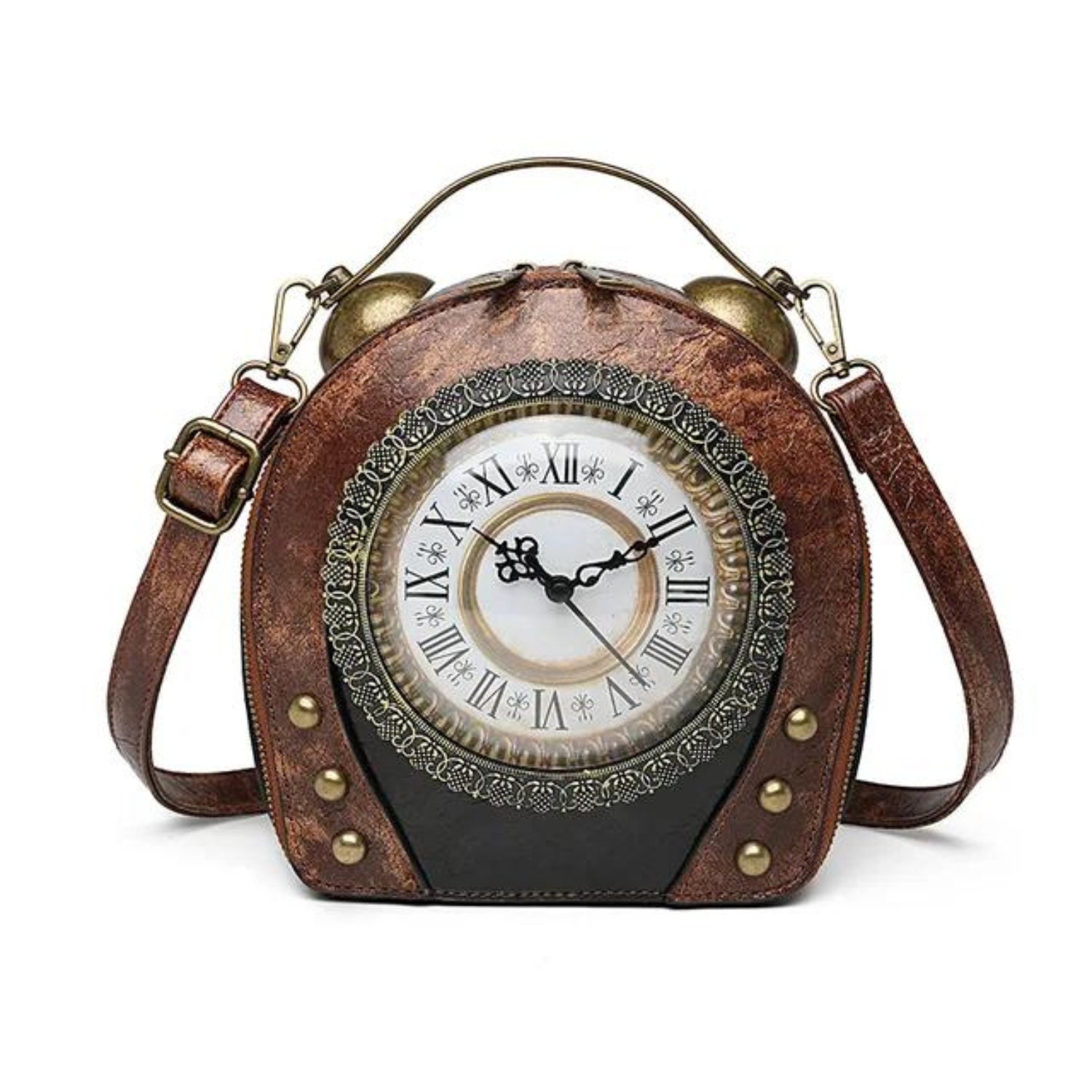 Vintage Clock Shape Handbag Chic Ladies Shoulder Bag Walkable Clock  Crossbody Bag Luxury Designer Bags Women;s Purses Pu Leather - Shoulder  Bags - AliExpress