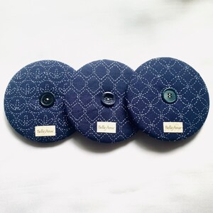 Geborduurde speelkaarthouder | Blauwwitte Sashiko-handsteek | Helpende hand | Dames Heren Cadeau | Seniorencadeau Moederdag Vaderdag