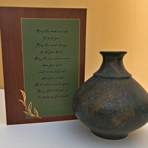 St Patrick's Day Card goud groen hout Ierse zegen sjabloon digitaal bestand gevouwen wenskaart Instant Download blanco binnenin