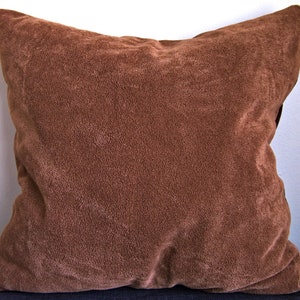Brown Pillow Cover, Unique Accent Cushion, 18x18 Decorative Throw Pillow, Handmade Home Decor, Reclaimed Upholstery, Upcycled Sustainable
