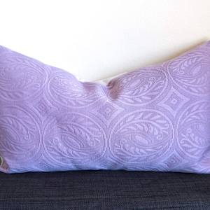 Lilac Purple Bohemian Throw Pillow Cover Rectangular Handmade Decorative Cushion Upcycled Reclaimed EcoFriendly Living Room Home Decor 11x17