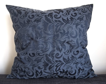 Damask Decorative Cushion Cover  Red Black Burgundy  Handmade Vintage Throw Pillow  Eco-Friendly Living Room Home Decor 11x17 16x16 18x18