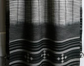 Chomukh Chopad Scarf hand woven wool black and white ikat dye extra weft