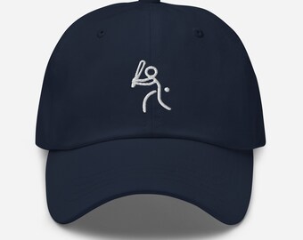 Baseball Swing Sport Dad hat, Funny Unisex Cap hat, Minimalist Trucker Dad Baseball Hat, Simply Unisex One Size Fit All Embroidered Hat