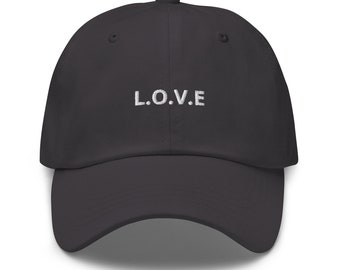 Gorra de béisbol unisex de algodón orgánico con bordado "LOVE"