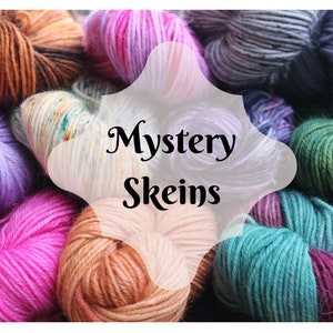 Mystery Bundle of Sock Yarn and other Knitting Supplies, Hand Dyed Surprise Skeins, Wool Blend