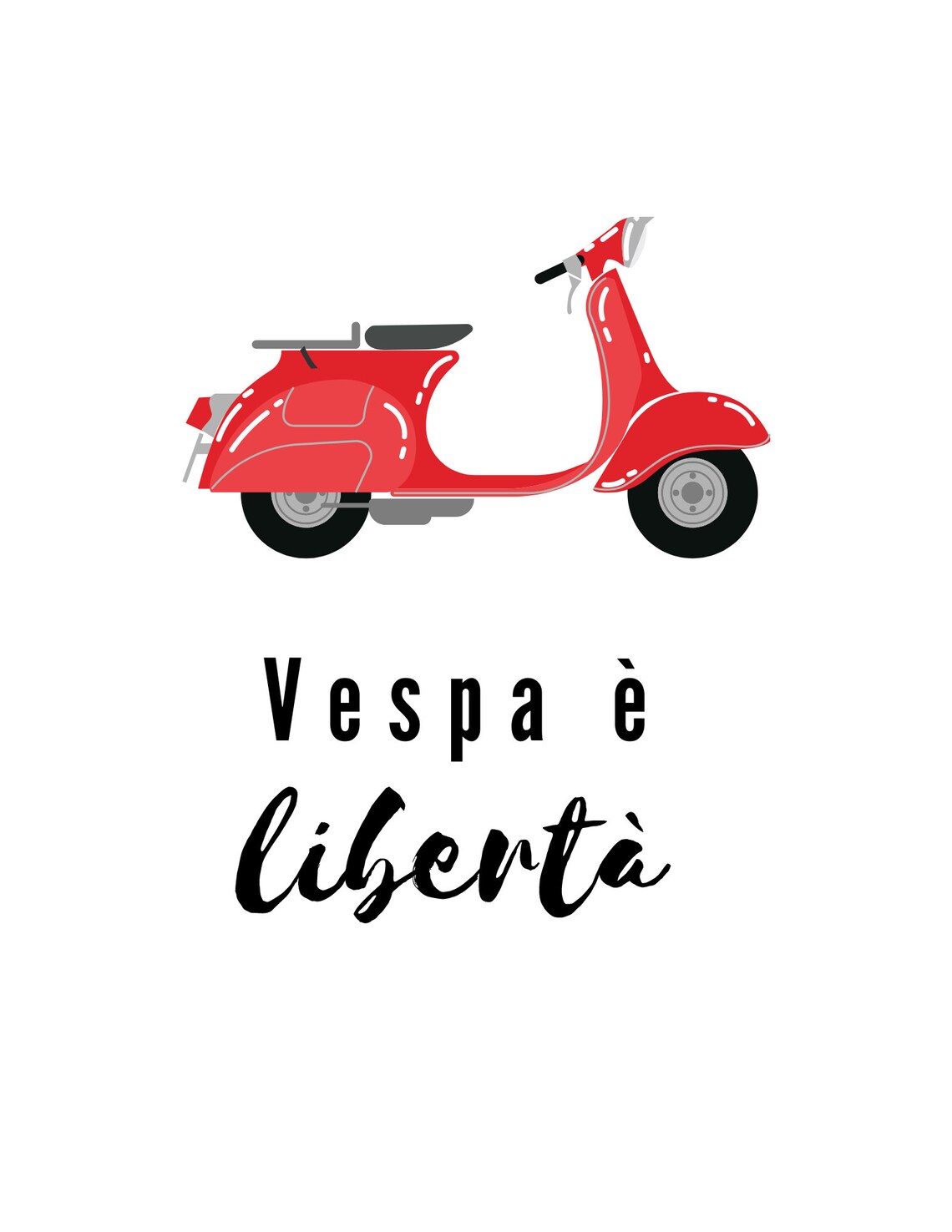 Vespa è libertà Luca Inspired Print Etsy España