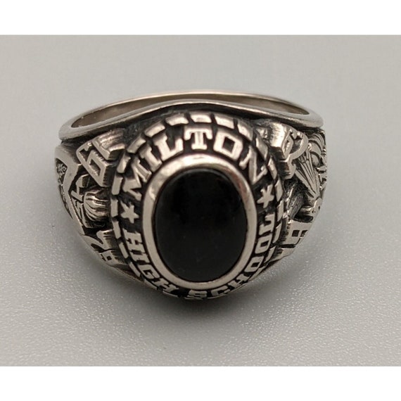 Vintage Palladium Plus 1979 High School Class Ring Black Onyx 6.5