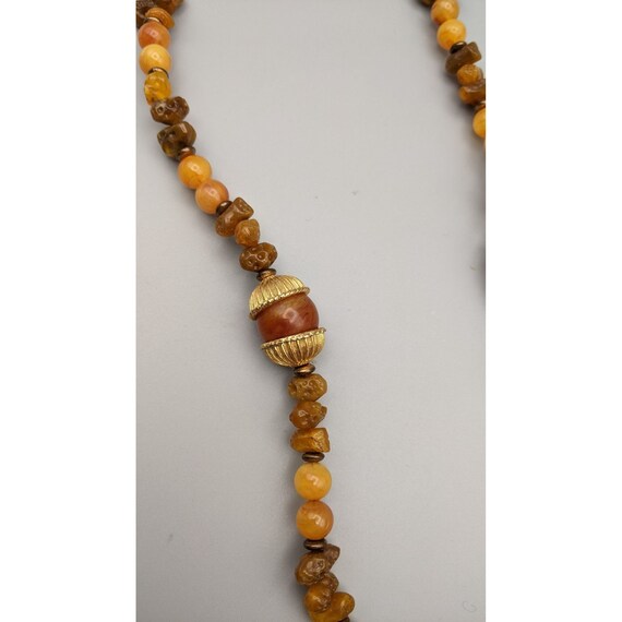 Vintage Dauplaise Faux Amber Acrylic Beaded Long … - image 6