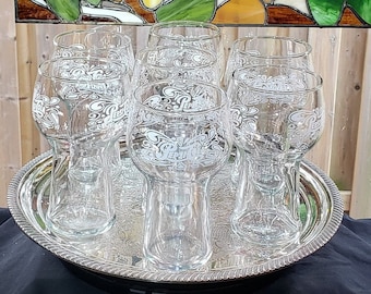 Vintage Pepsi Cola Glasses - Set of 7 - Soda Pop Barware